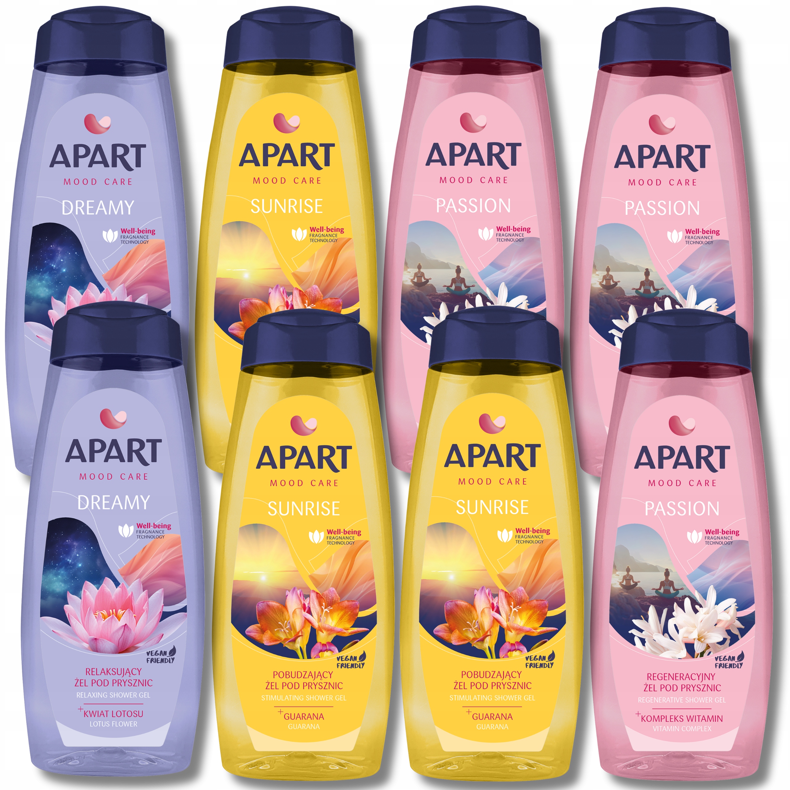 Levně Apart Sprchový Gel Dámský pro citlivou a alergickou pokožku 8 x 500 ml