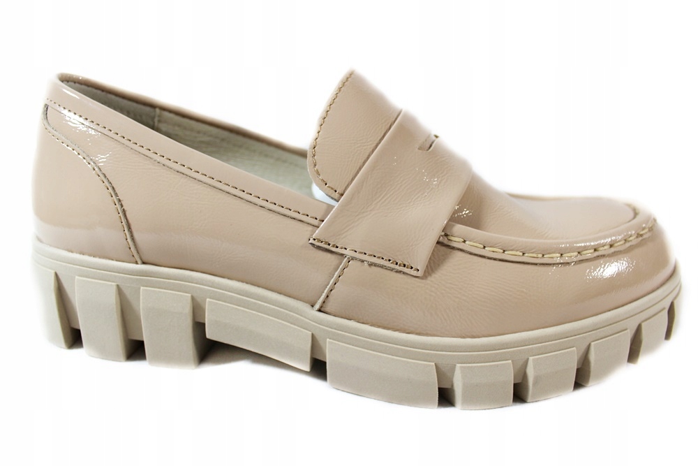 Polobotky Nessi 21086 VEL.39 Kůže Béžová Lak