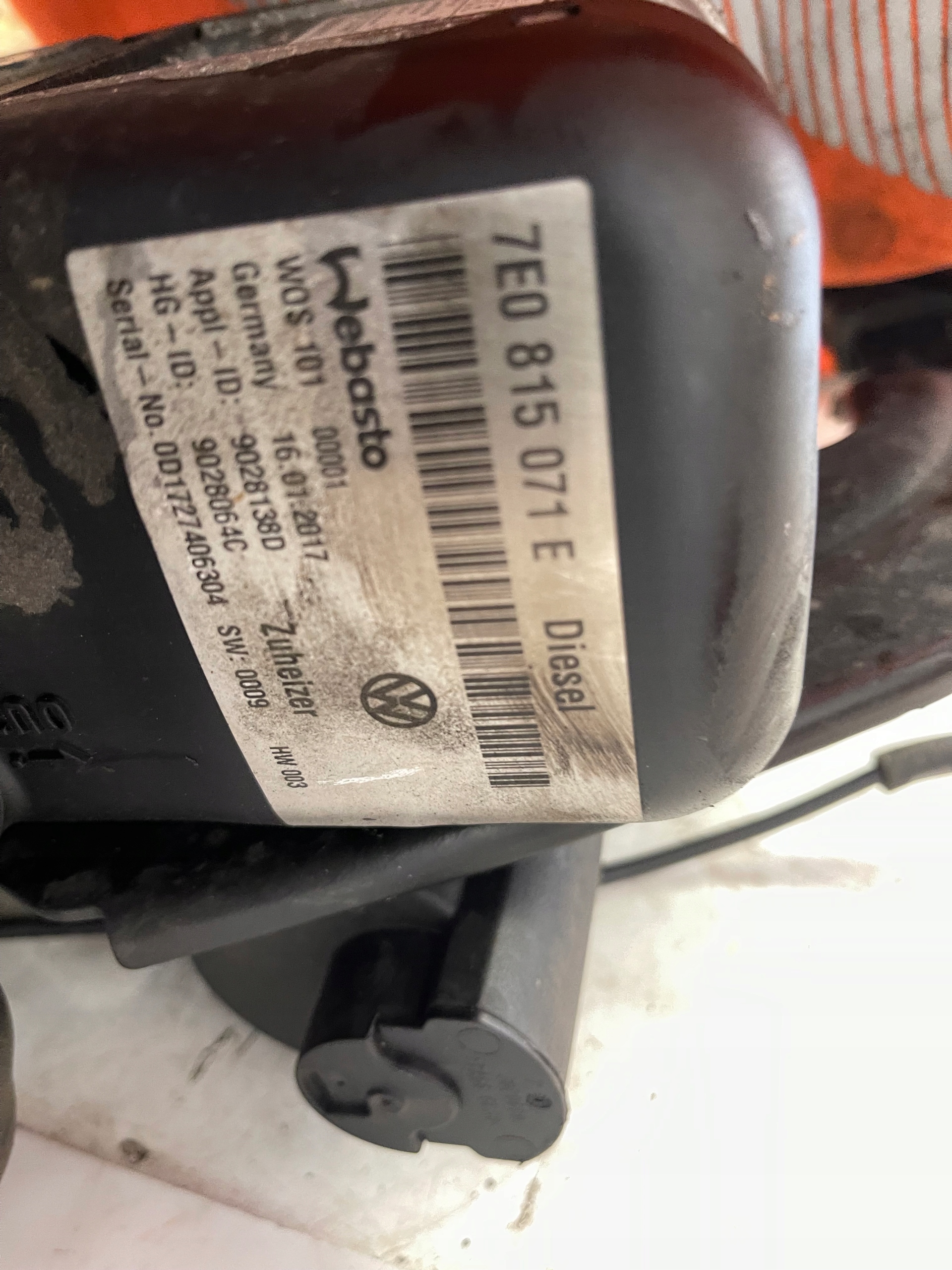 VW T6 Webasto WEBASTO DOGRZEWACZ 7E0815071E