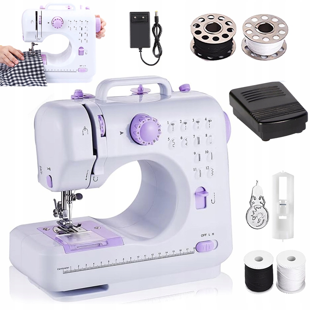 Malý Domácí Šicí Stroj S Vestavěným Led Osvětlením, Elektrický