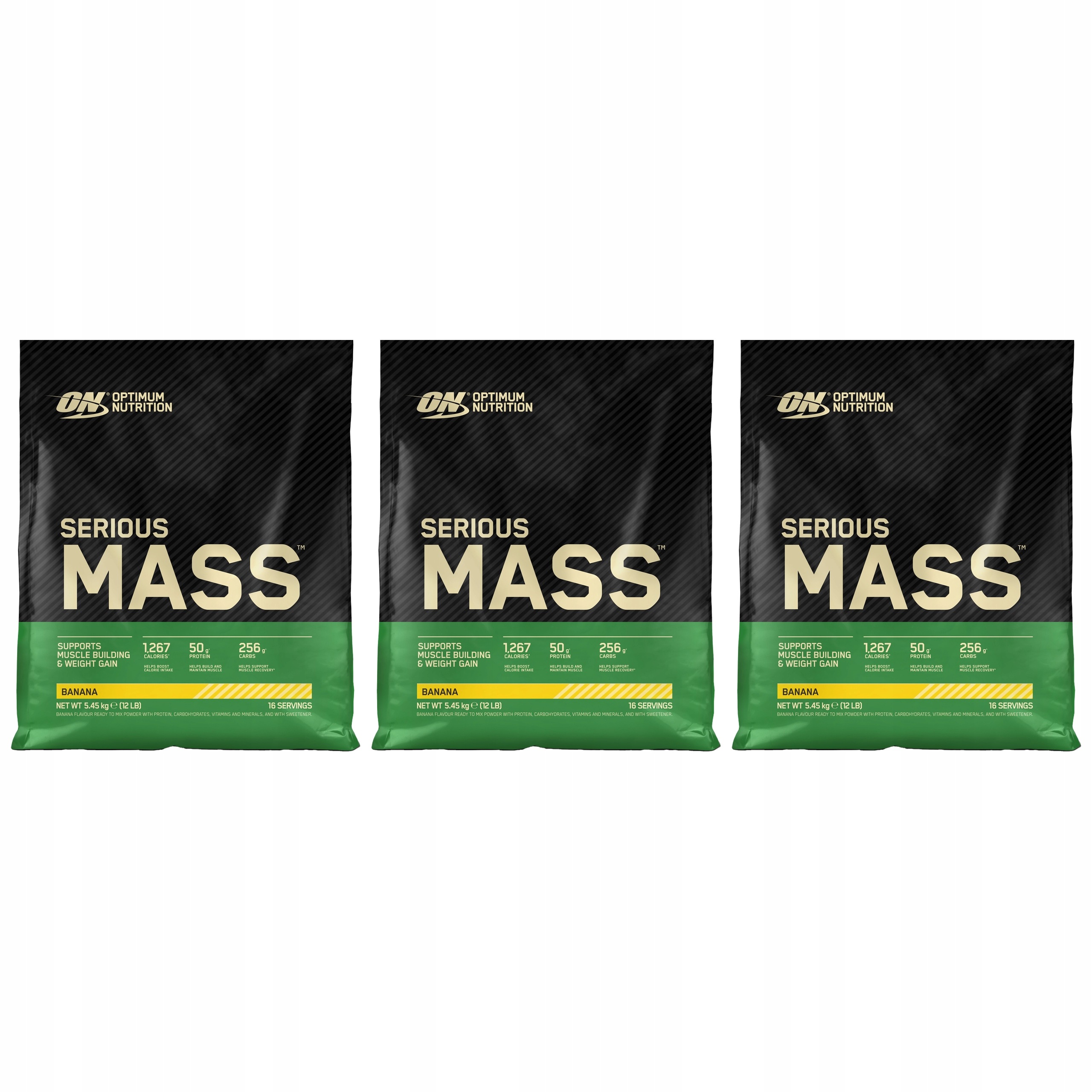 3x Gainer svalová hmota sacharidy bílkoviny 1250 kcal Optimum Nutrition