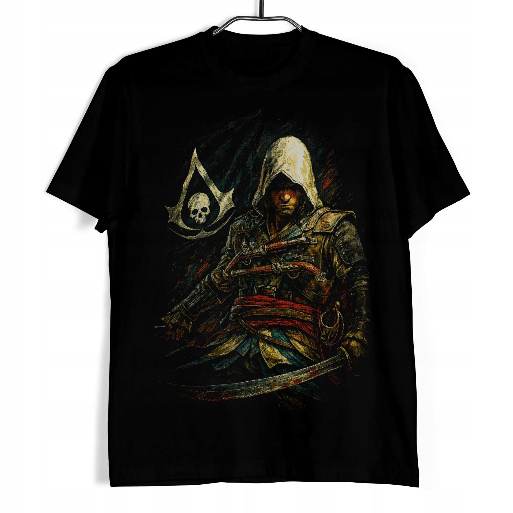 T-shirt koszulka Black Flag Skull Assassin