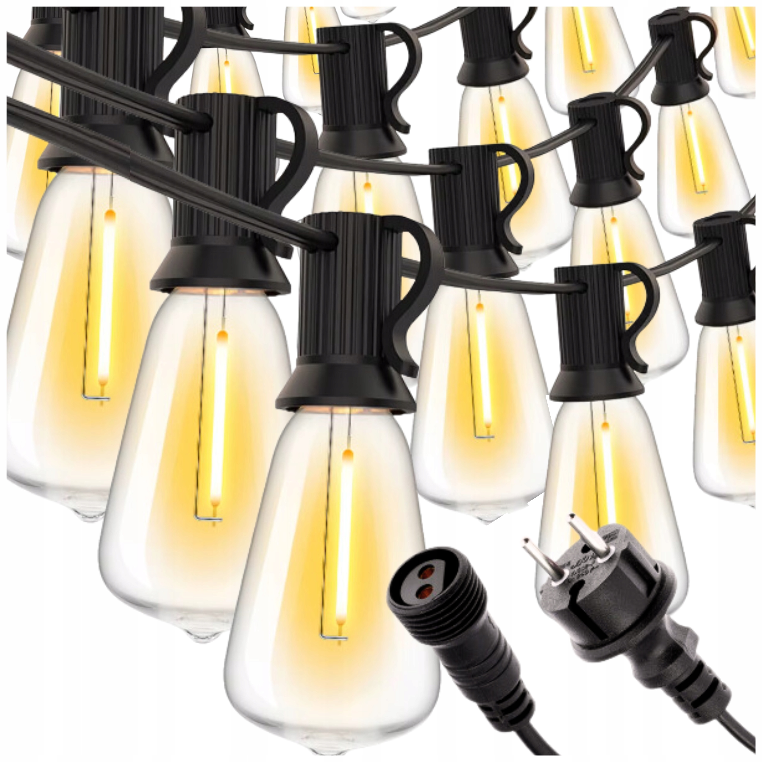 Led Zahradní Světelná Girlanda 20X Žárovky Řetěz Zahradní lampy Venkovní osvětlení