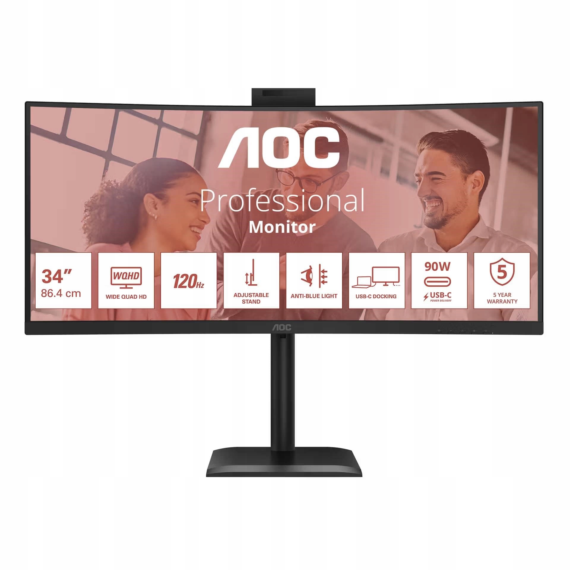 Aoc Mt Va 34" CU34E4CW Va panel, 3440x1440, 120Hz, Hdmi, Dp, Usb-c…