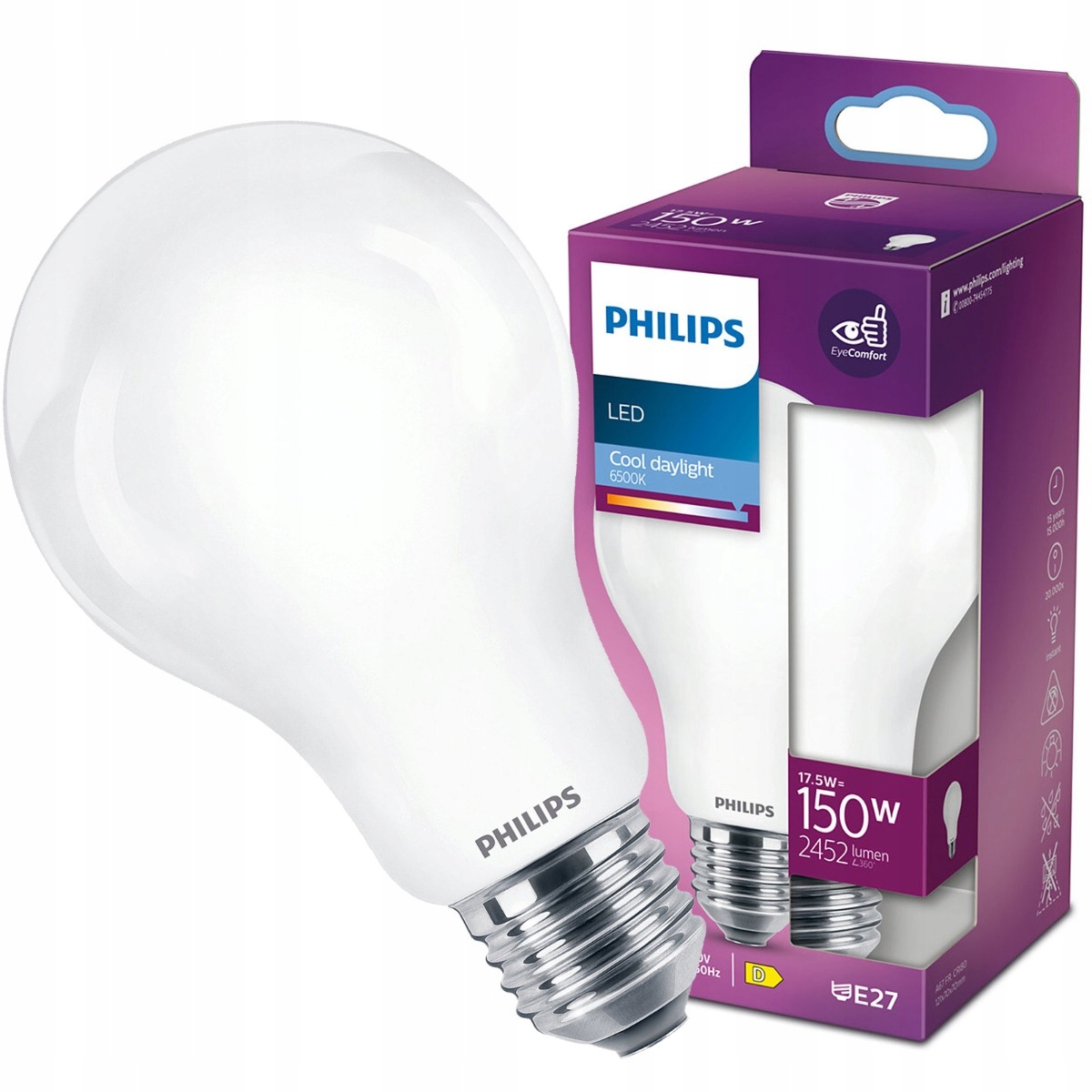 

Żarówka Led E27 A67 17,5W=150W 2452lm 6500 Philips