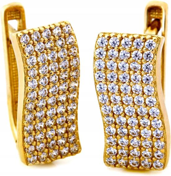 585 Zlaté náušnice se zirkony 3,5g 14k na anglické zapínání