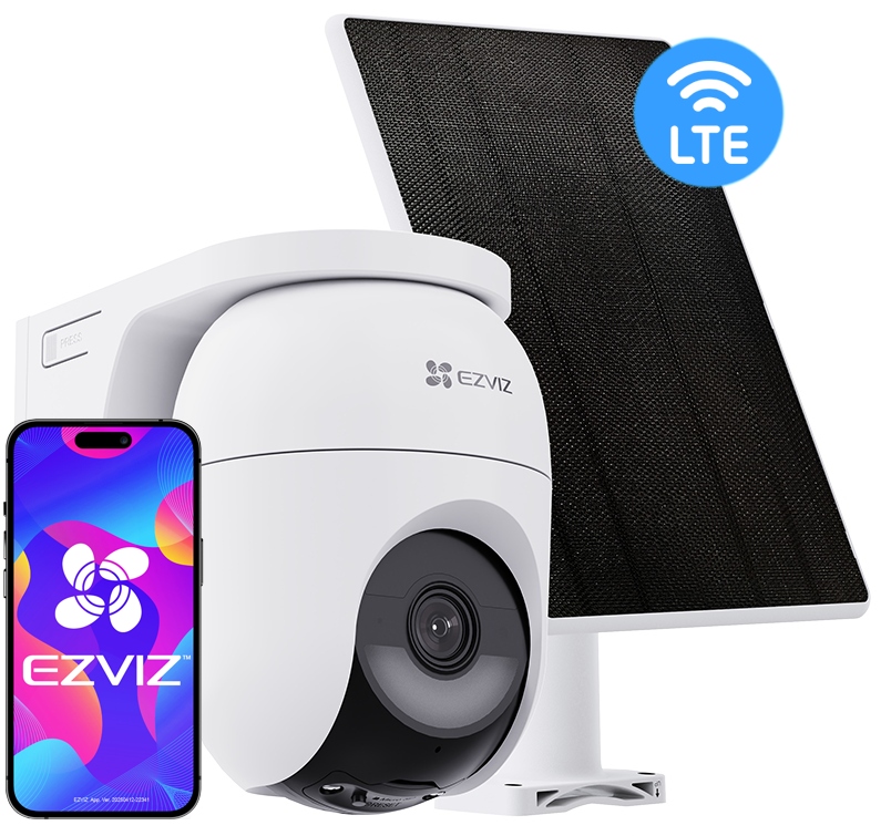 Lte otočná kamera CB8c 4G 2K venkovní solární panel AoV Ezviz