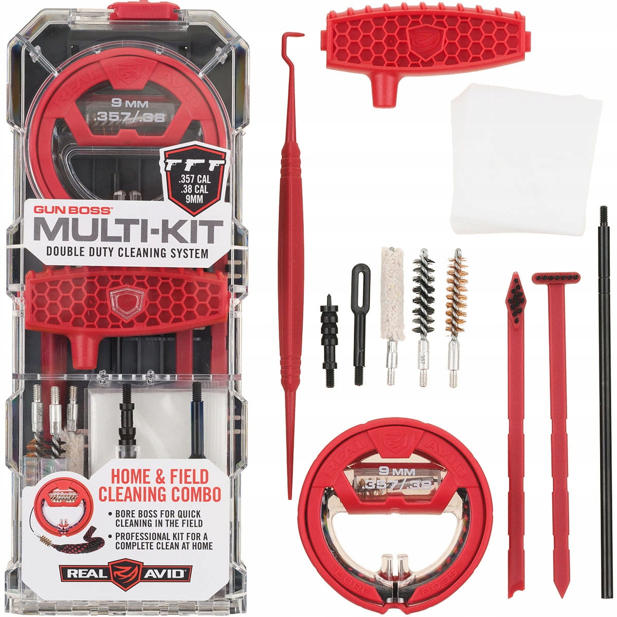 Sada na čištění zbraní Real Avid Gun Boss Multi-Kit 9mm .357 .38
