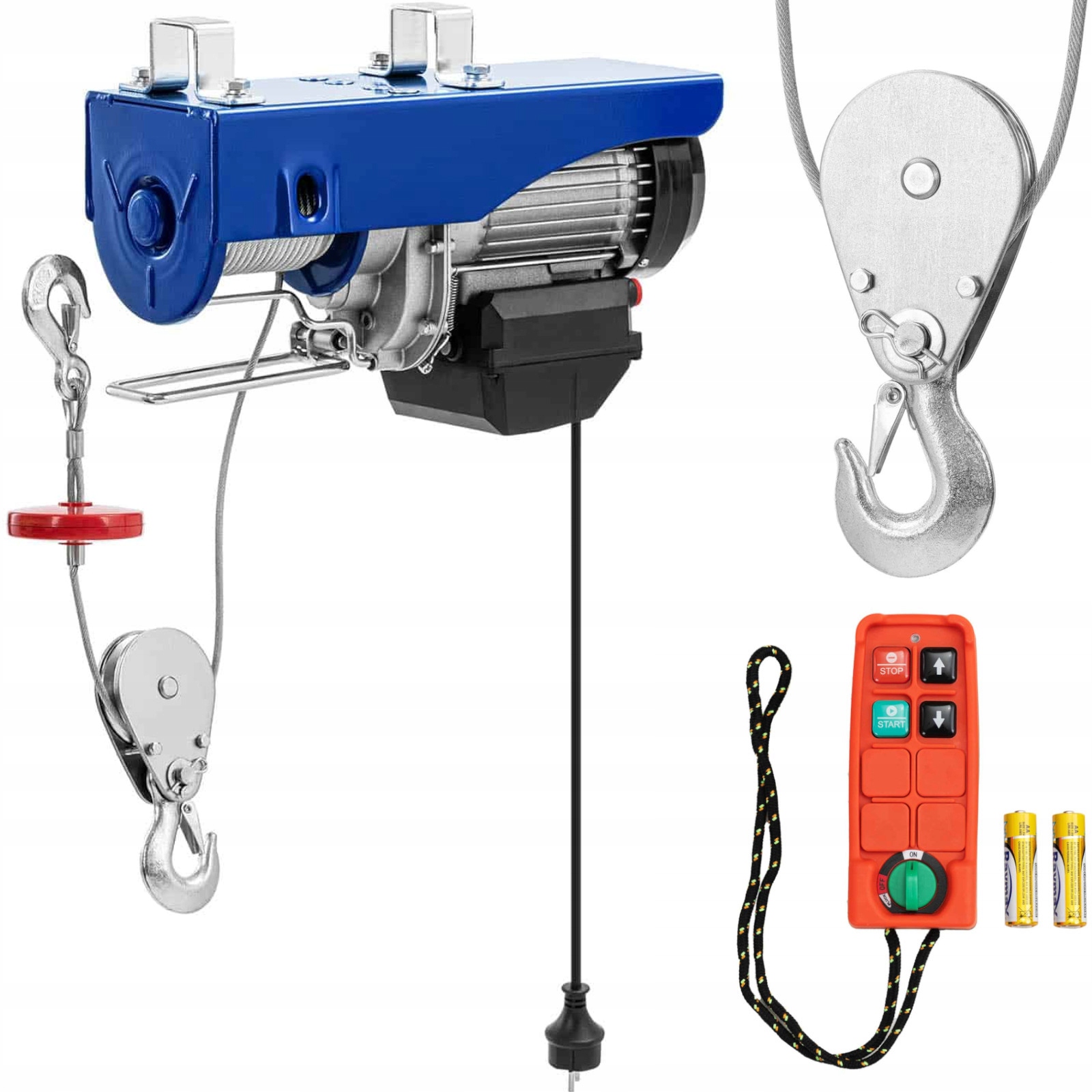 Elektrický lanový navijak 1350 W 12 m 400 kg