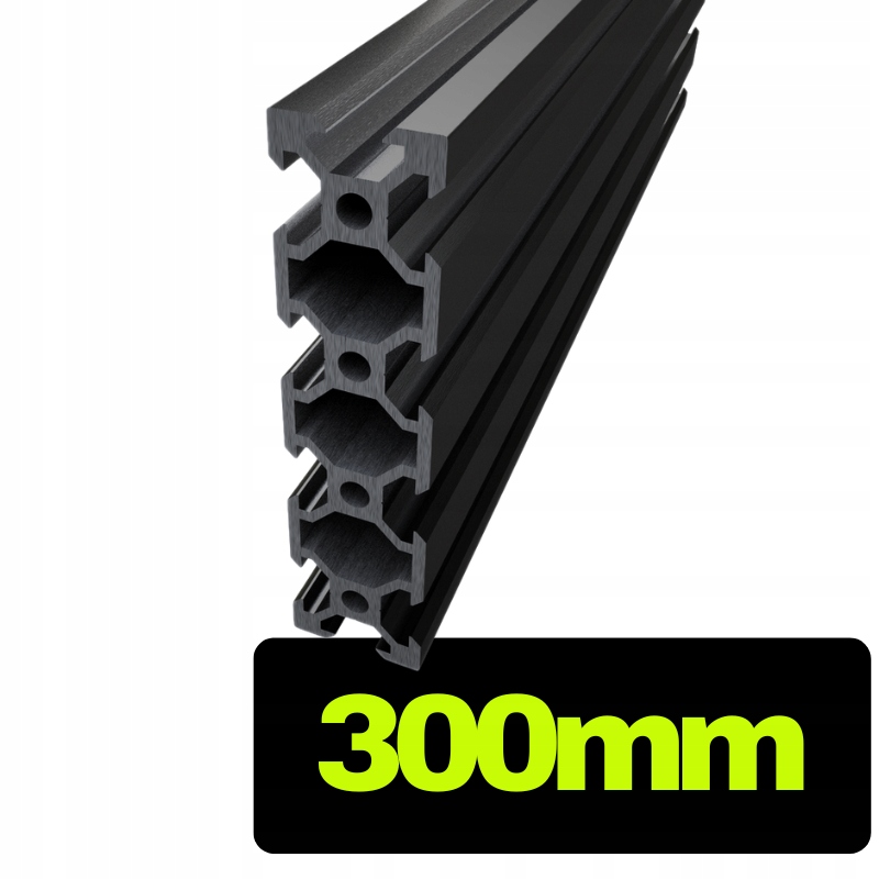 Profil aluminiowy V-slot 2080 czarny o długości 30 cm