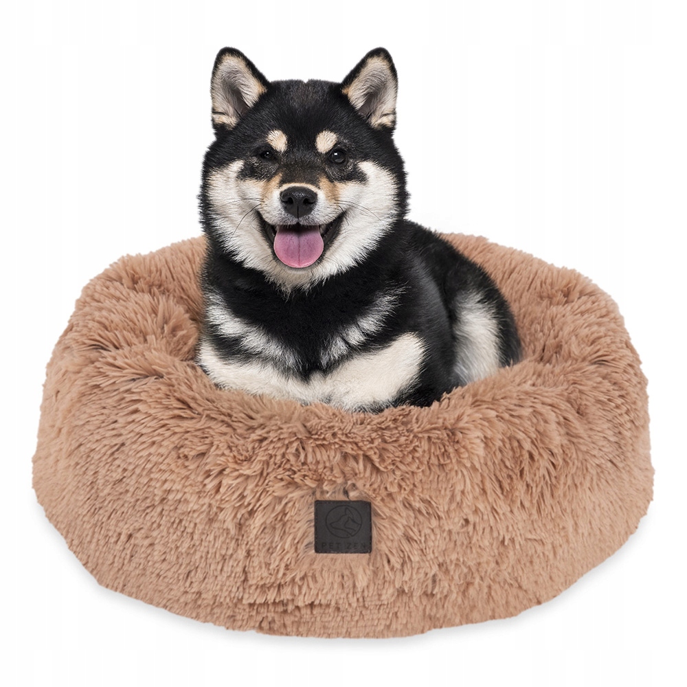 Levně Pelíšek pro psa Plyšové chlupaté Potah Tmavě béžová Obláček Misioo 65 cm