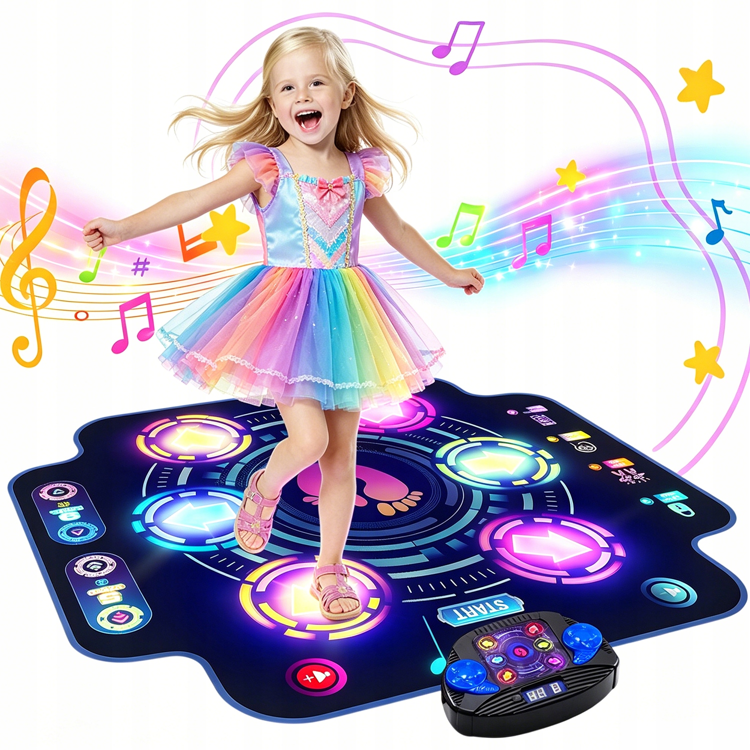Mata Do Tańczenia Muzyczna Bluetooth 5 Trybów Led Dla Dzieci XXL
