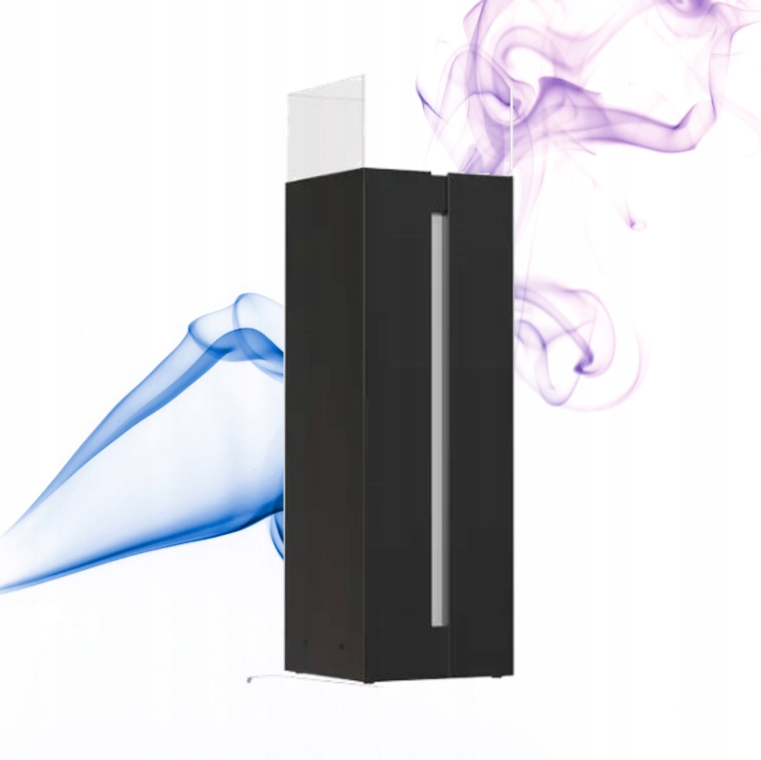 Volně stojící vertikální biokrb Romeo Square černý, ohřívač zahrady