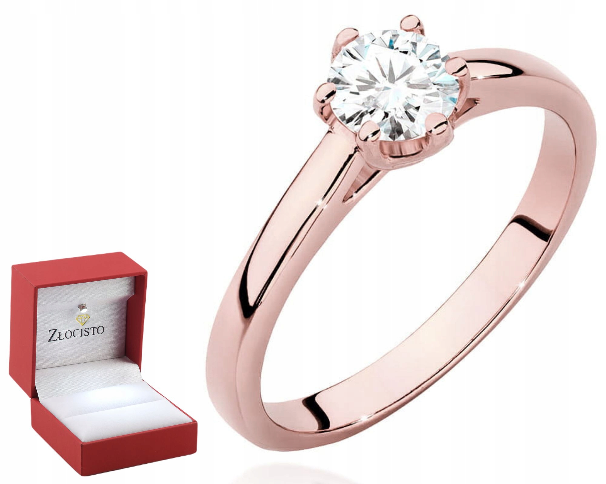 Růžové Zlato Prstýnek S Briliantem Gravírování 585 Bonus Dárek