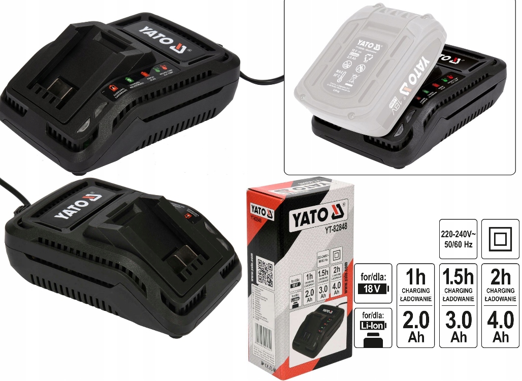 

Yato Ładowarka Do Akumulatorów System 18V YT-82848
