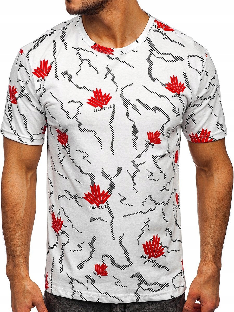 

T-shirt Męski Z Nadrukiem Biały 14905 DENLEY_2XL