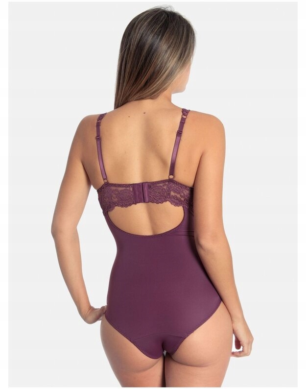 Body modelujące z koronki Sassamode classic 904 95B outlet śliwka Marka Sassamode