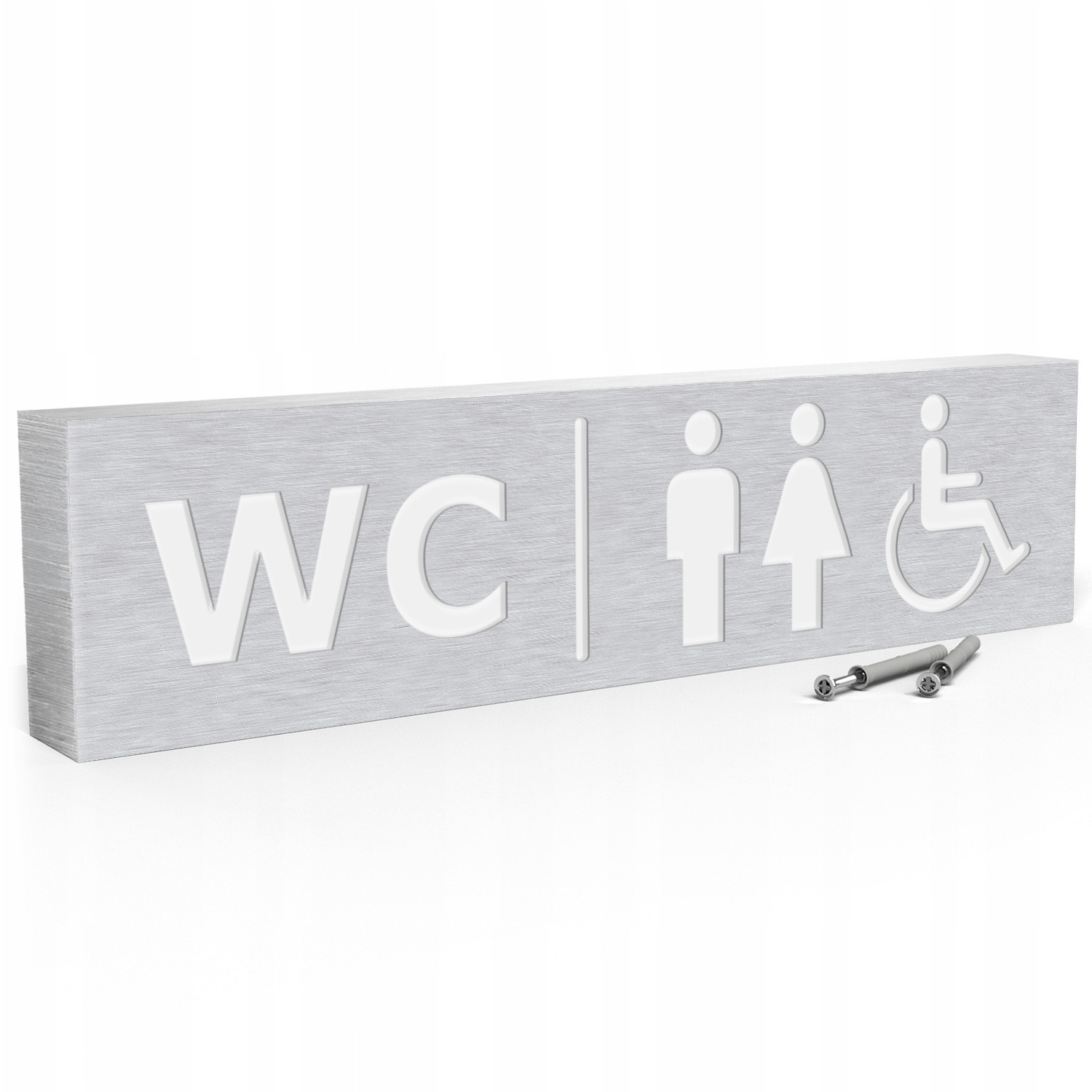 Adresní tabulka s Led podsvícením 40 x 10 cm Tabule se znakem „wc“