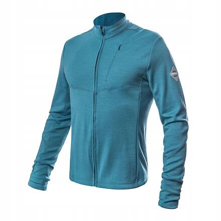 Sensor Merino Upper pánská mikina celozip mint blue velikost XL