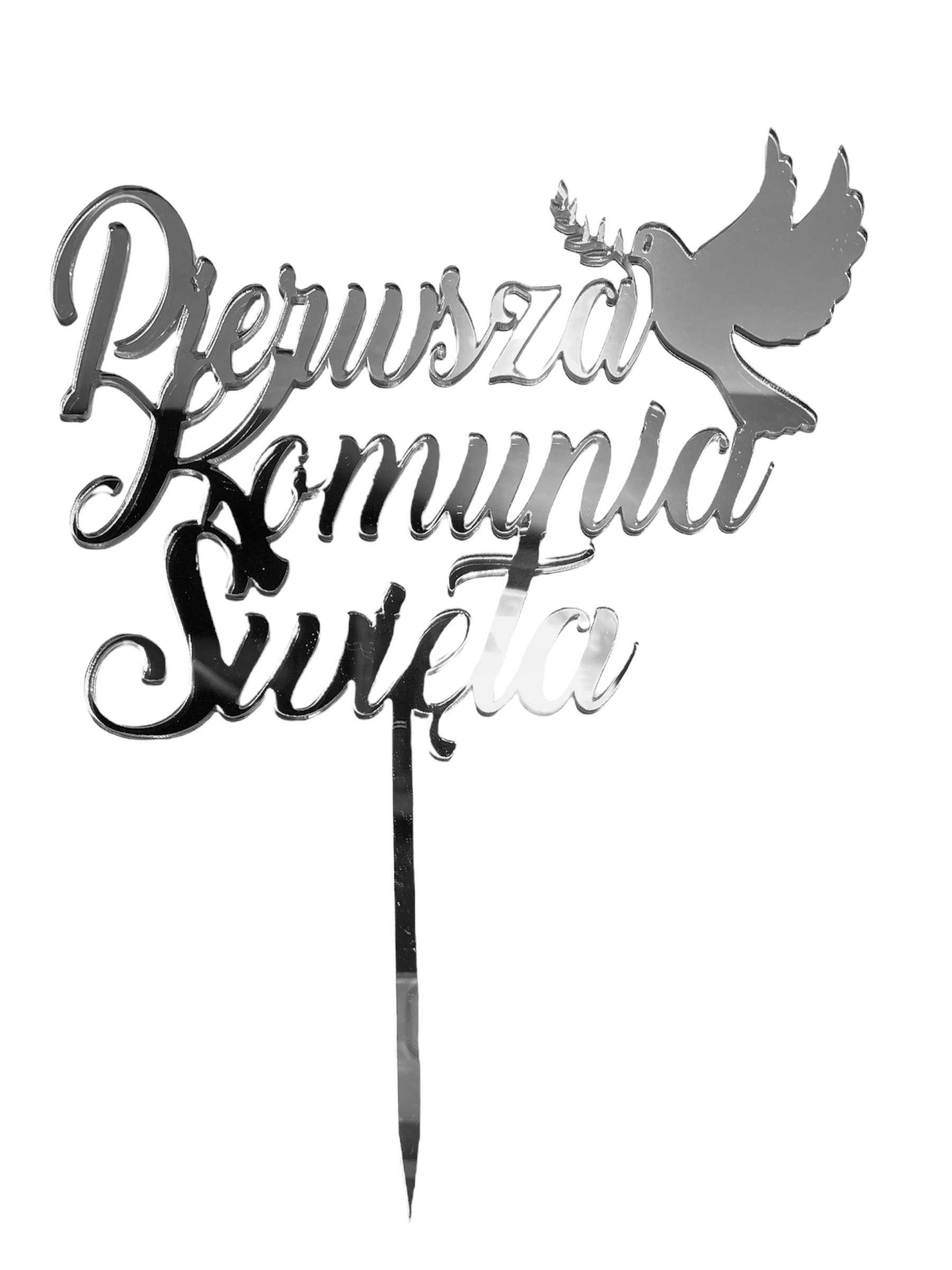 

Topper Na Tort Pierwsza Komunia Swieta Srebrny lus