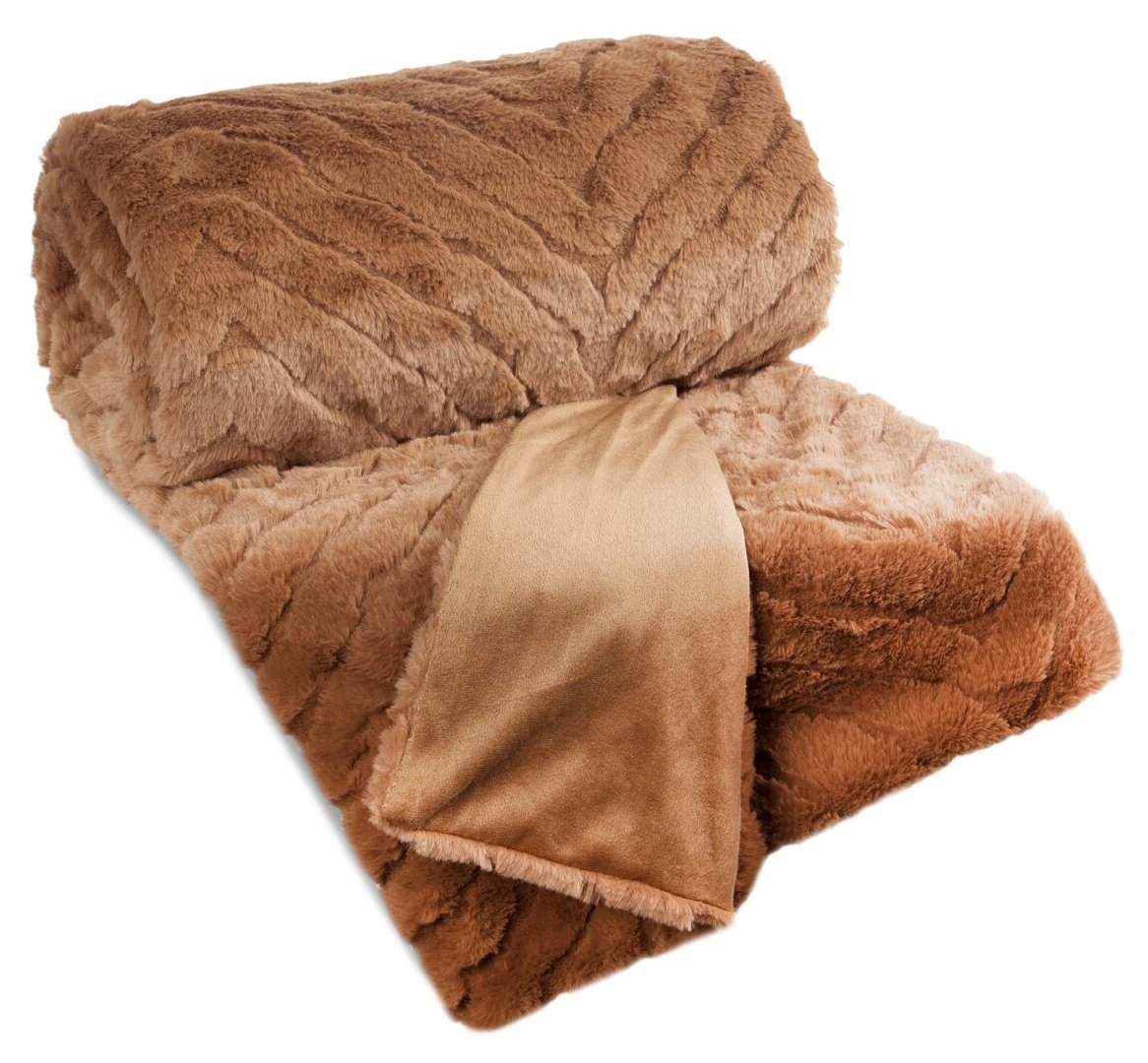 Deka přehoz Kate 150x200 Medová kožešinová nadýchaná s 3D efektem