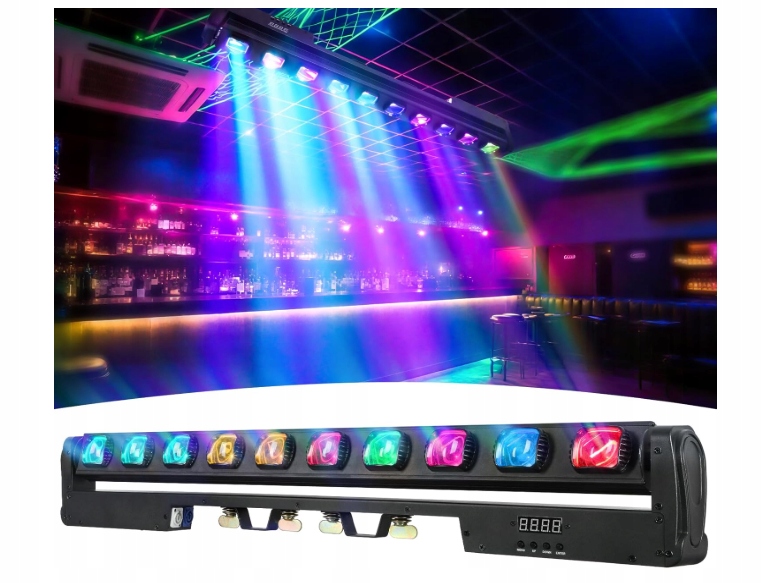 STROBOSKOP RUCHOMA BELKA LED 10x15W RGBW Led Lyre Beam Bar 4 w 1
