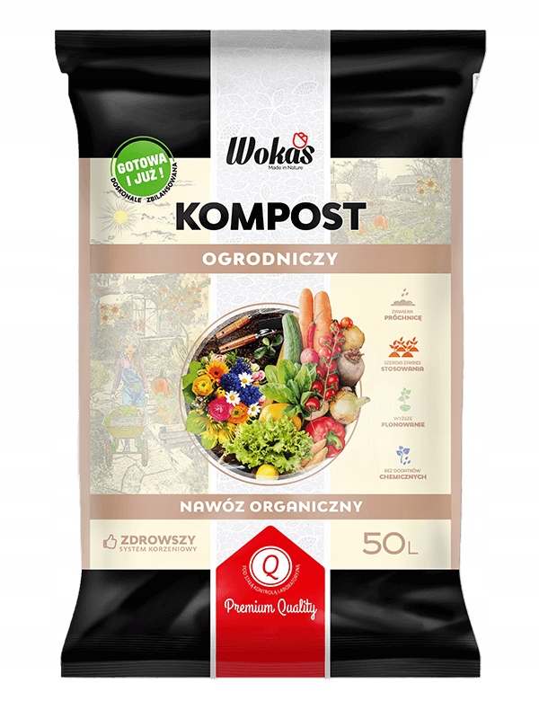 

Wokas Kompost Ogrodniczy 50L Użyźnia Ziemię