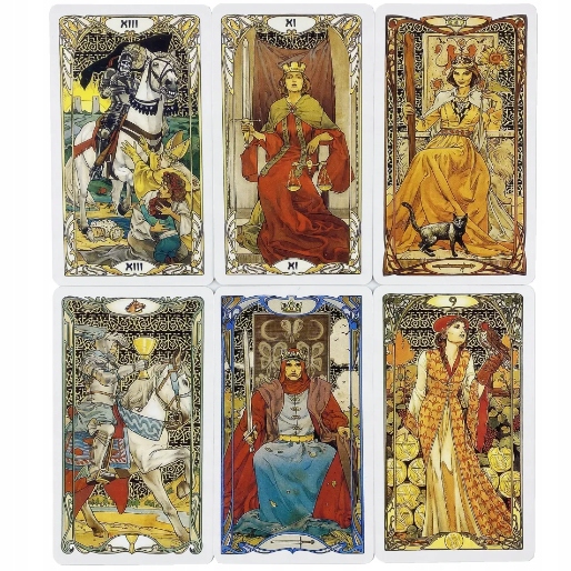 KARTY DO GRY TAROT ZESTAW KLASYCZNYCH KART TAROTA GOLDEN ART NOUVEAU 78SZT Wiek gracza 5-7 lat 8-11 lat 12-14 lat 15-18 lat 18+