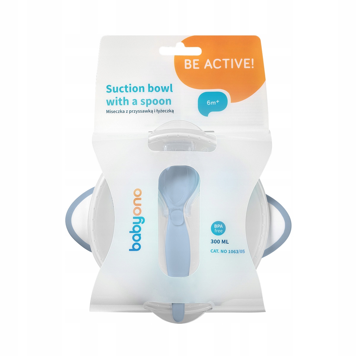 BABYONO MISKA MISECZKA Z PRZYSSAWKĄ I ŁYŻECZKĄ DLA DZIECI NIEMOWLĄT 1063/05 Kod producenta 1063/05