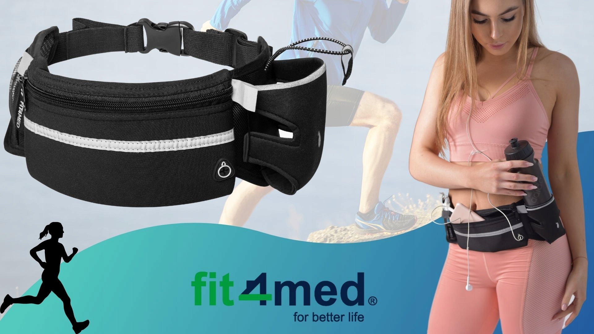 PAS BIODROWY DO BIEGANIA SASZETKA NERKA POJEMNA KIESZEŃ NA BIDON TELEFON Model PAS DO BIEGANIA