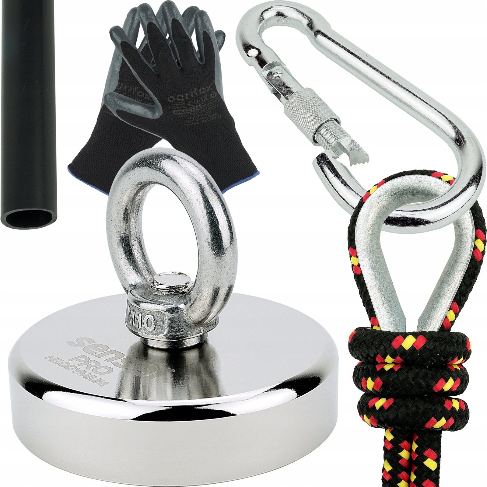 ZESTAW MAGNES NEODYMOWY UCHWYT MAGNETYCZNY 250 kg