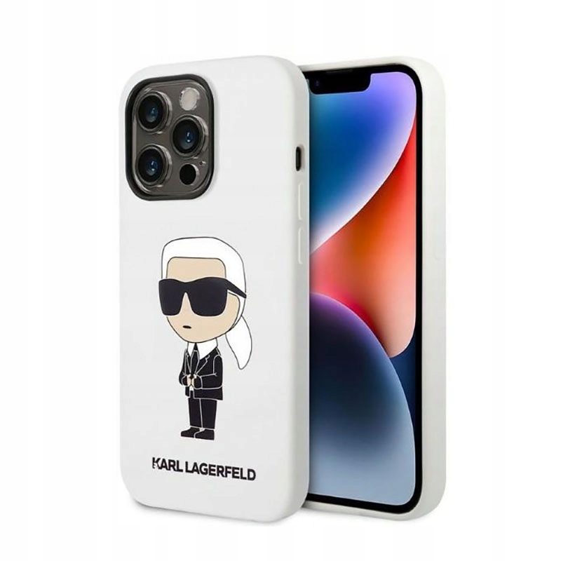 Karl Lagerfeld Silicone Nft Ikonik Pouzdro pro iPhone 14 Pro (bílé)