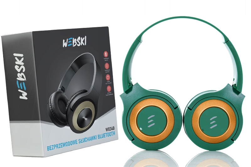 Słuchawki BLUETOOTH 5.0 z Mikrofonem Radiem FM CZYTNIKIEM KART MICRO SD Marka Webski