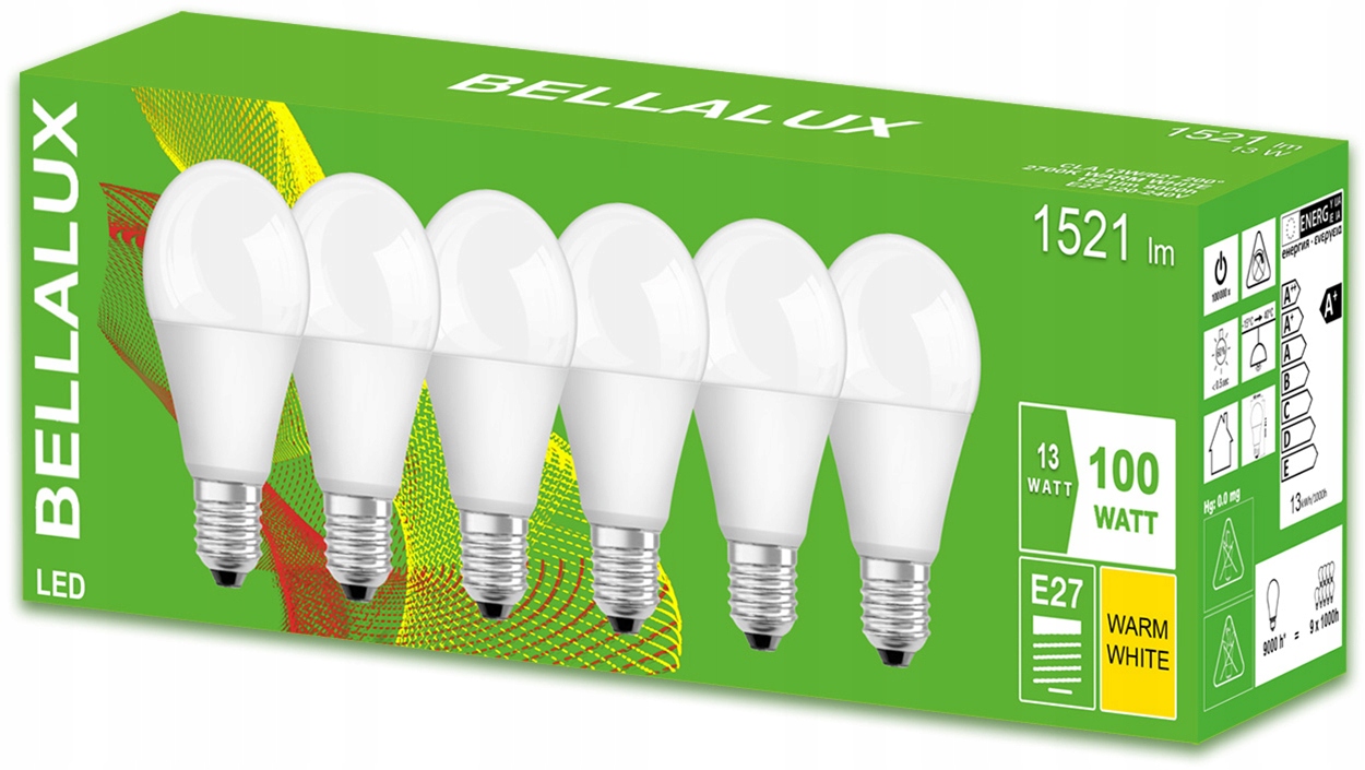 

6x Żarówka Led E27 13W 100W 1521lm 2700K Bellalux