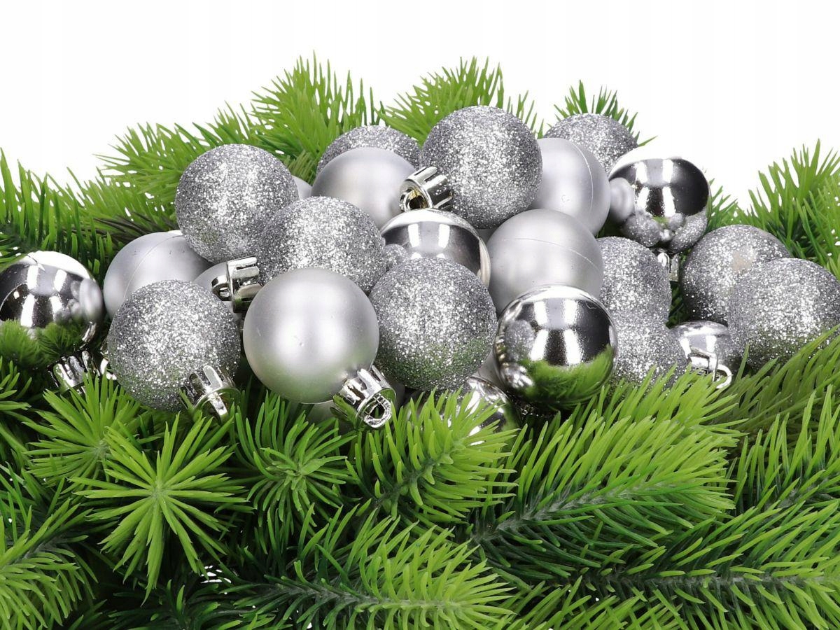 BOMBKI CHOINKOWE NA CHOINKĘ BOMBKA 2,5cm 24szt Kod producenta BROKATOWE BŁYSZCZĄCE MATOWE