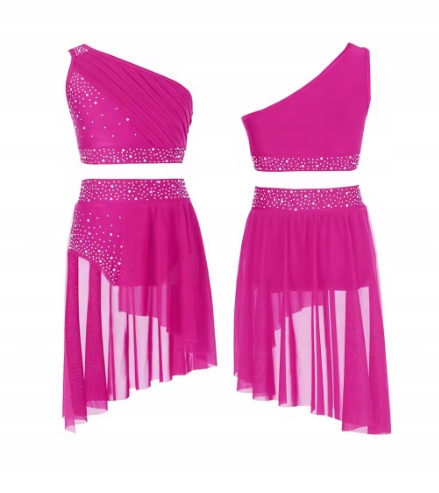 Strój Do Gimnastyki 146 Balet Sukienka Tutu Do Tańca Różowa 2308