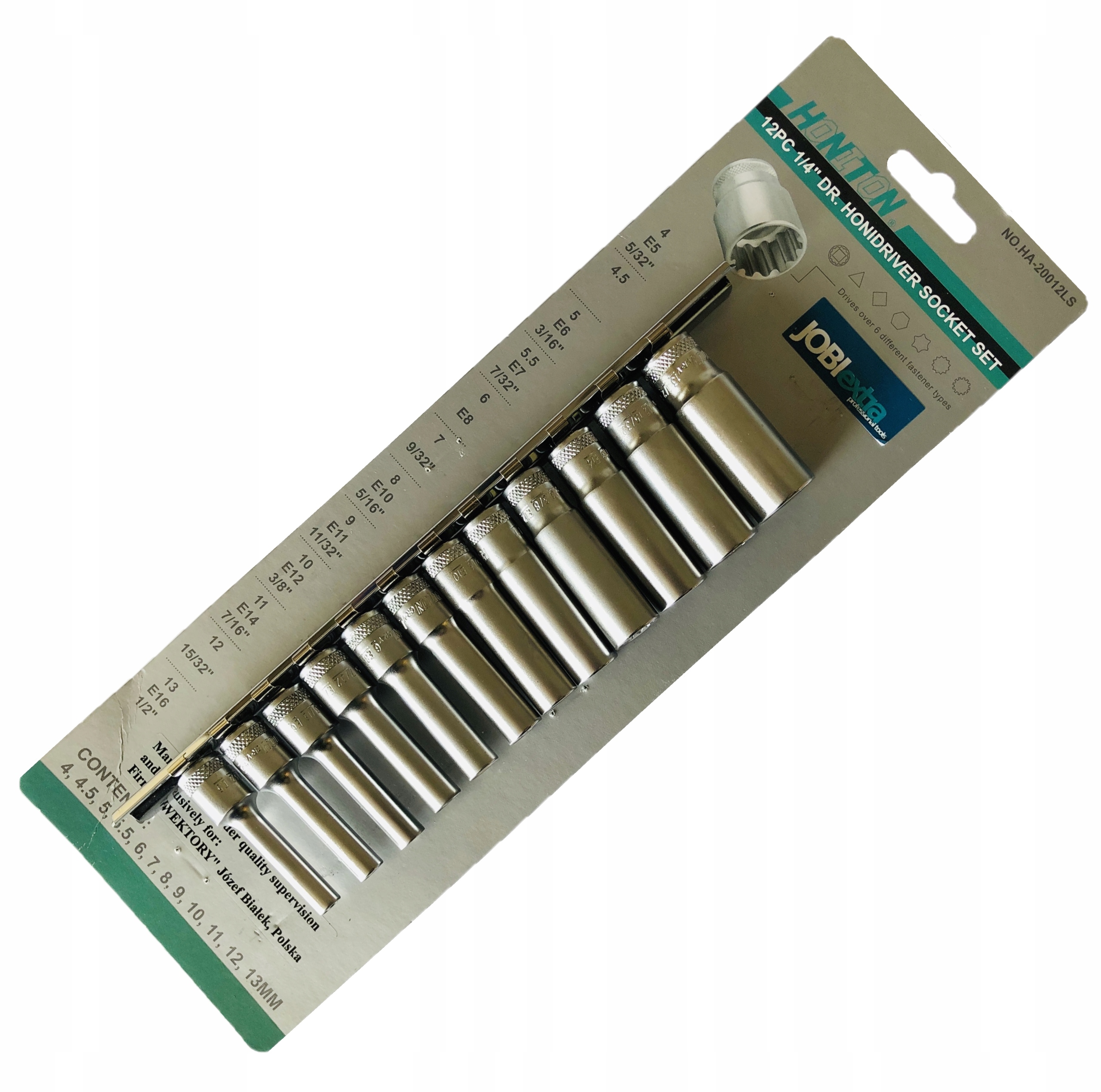 

Honiton Nasadki Spline Torx calowe 1/4 Długie Hdrv