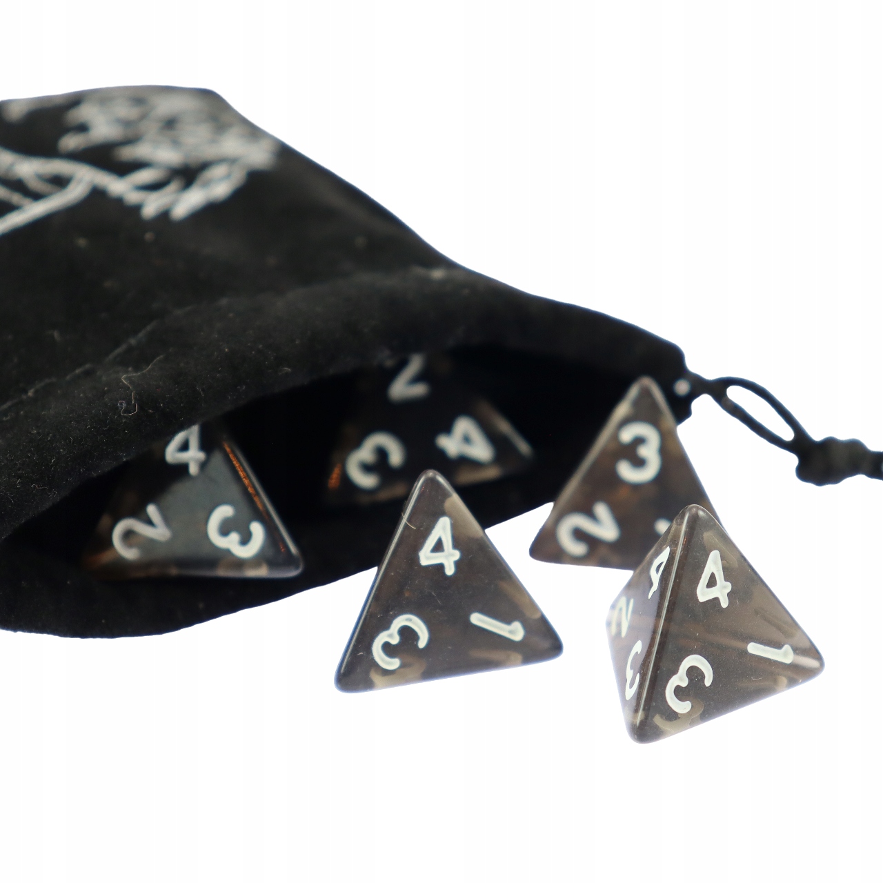 ZESTAW 25 KOSTEK K4 RPG OBSYDIANOWA STRAŻNICA KOŚĆ CZTEROŚCIENNA Producent RGFK