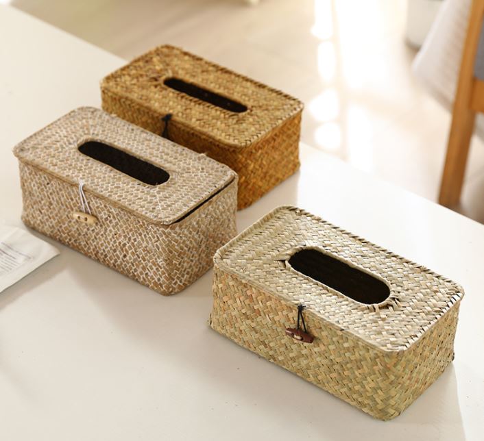 POJEMNIK PLECIONY NA CHUSTECZKI PLECIONY TRAWA BOHO ORANGE Marka HomeDot