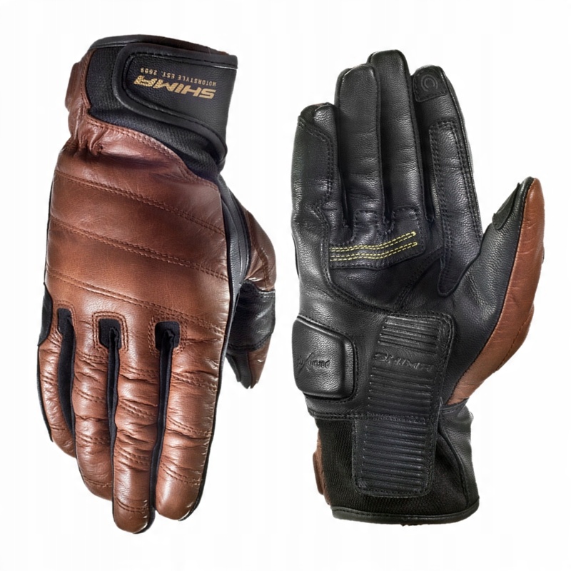 

Rękawice motocyklowe skórzane Shima Revolver Brown