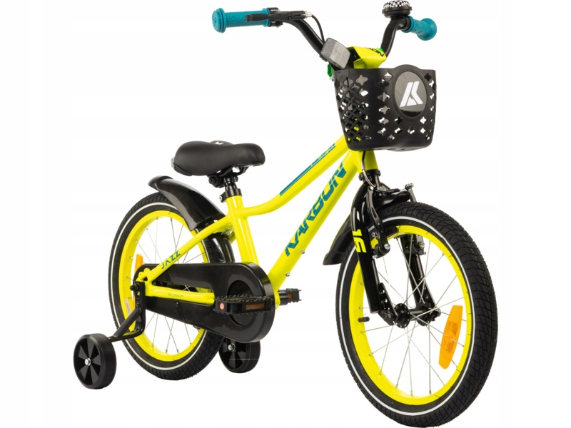 Rower dziecięcy Karbon Jazz 16 cali dla chłopca Limonkowy