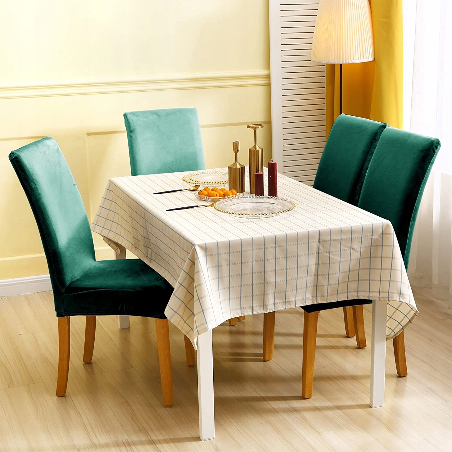 Pokrowiec na krzesło zielony butelka WELUR PLUSZ Marka inna