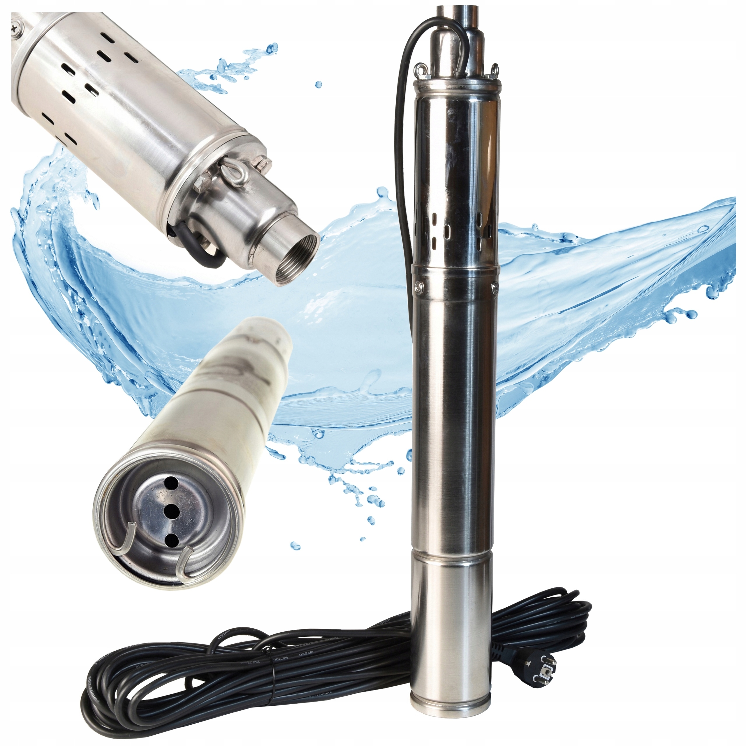 Pompa Głębinowa 3" Deep 1800 l/h Do Studni Wody Podlewania Wydajna Śrubowa