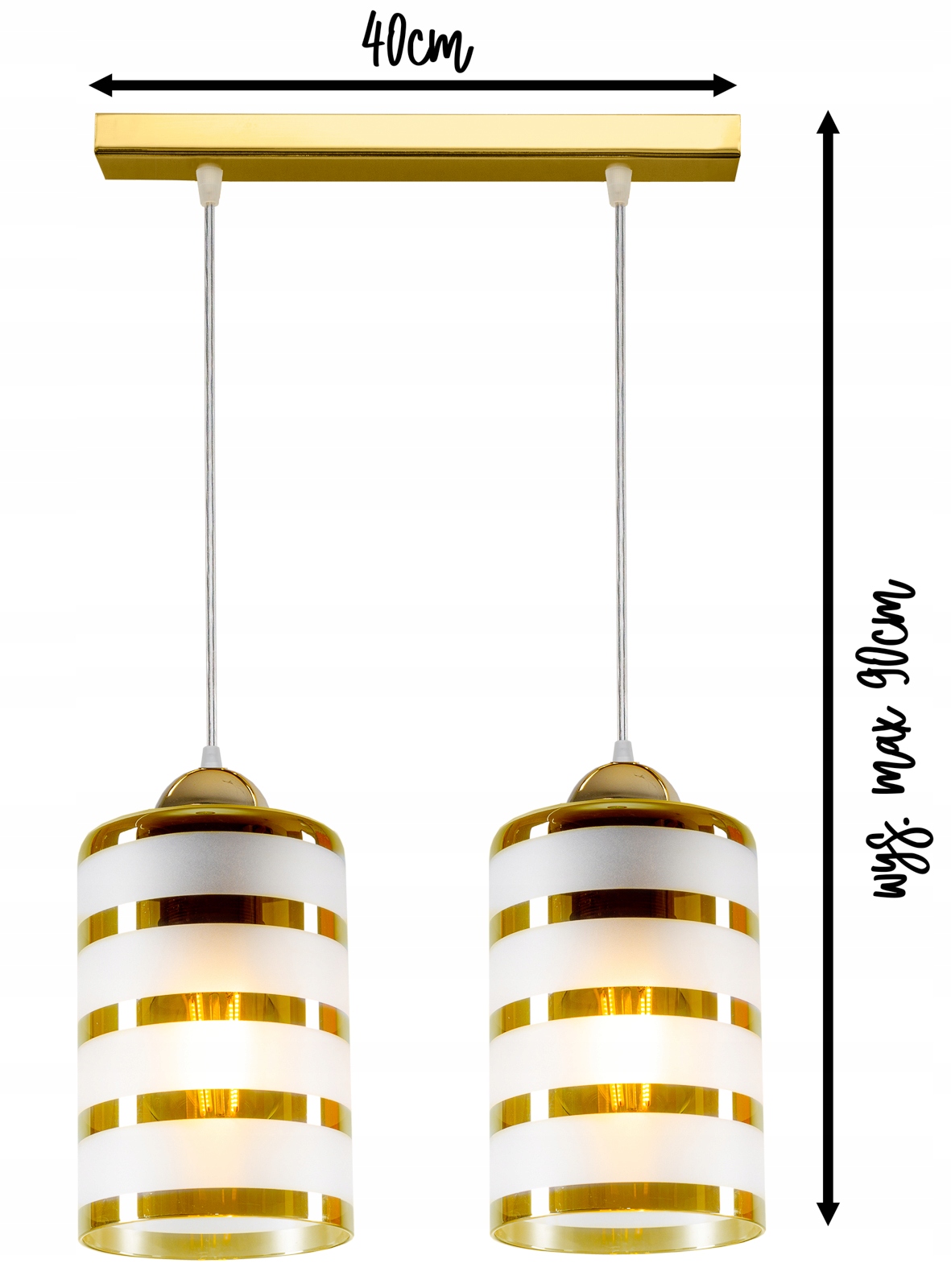 LAMPA WISZĄCA SUFITOWA ŻYRANDOL ZŁOTA TUBA LED Marka Glimex