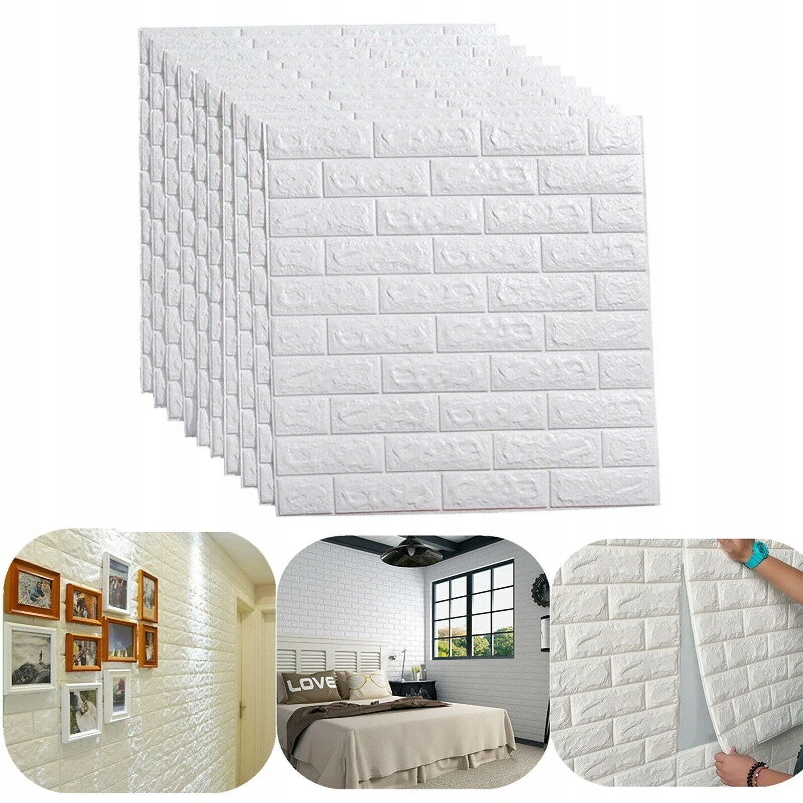 50 x 3D Nástěnné Samolepící Panely Cihlová Tapeta 35 x 38 Cm Pěna Xpe