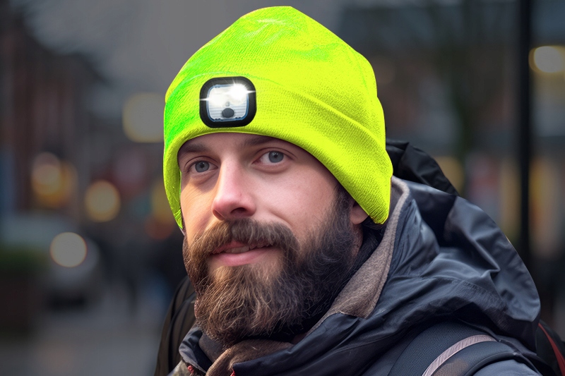 CZAPKA Z LATARKĄ LED ŁADOWANA USB CIEPŁA BEANIE Rozmiar uniwersalny
