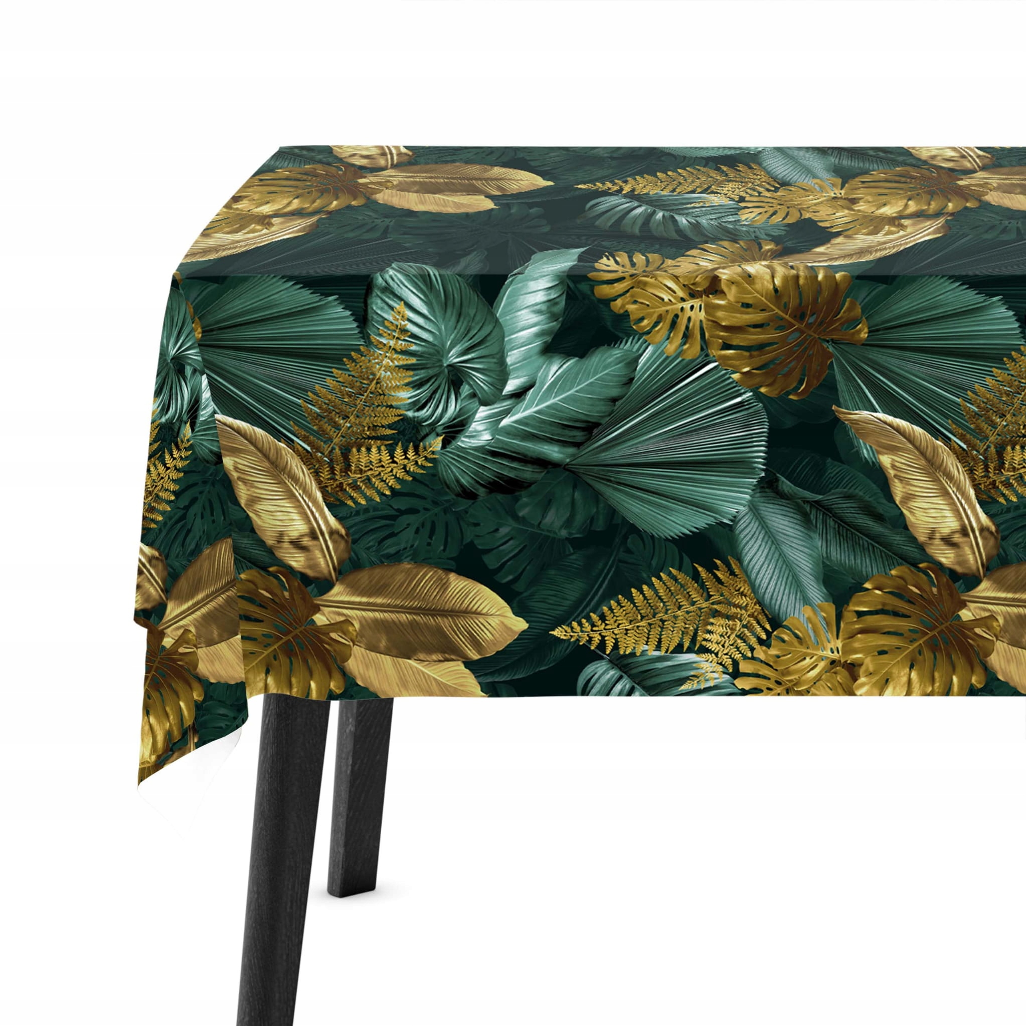 

Obrus na Stół 140x220 Liście Zielone i Złote 8268