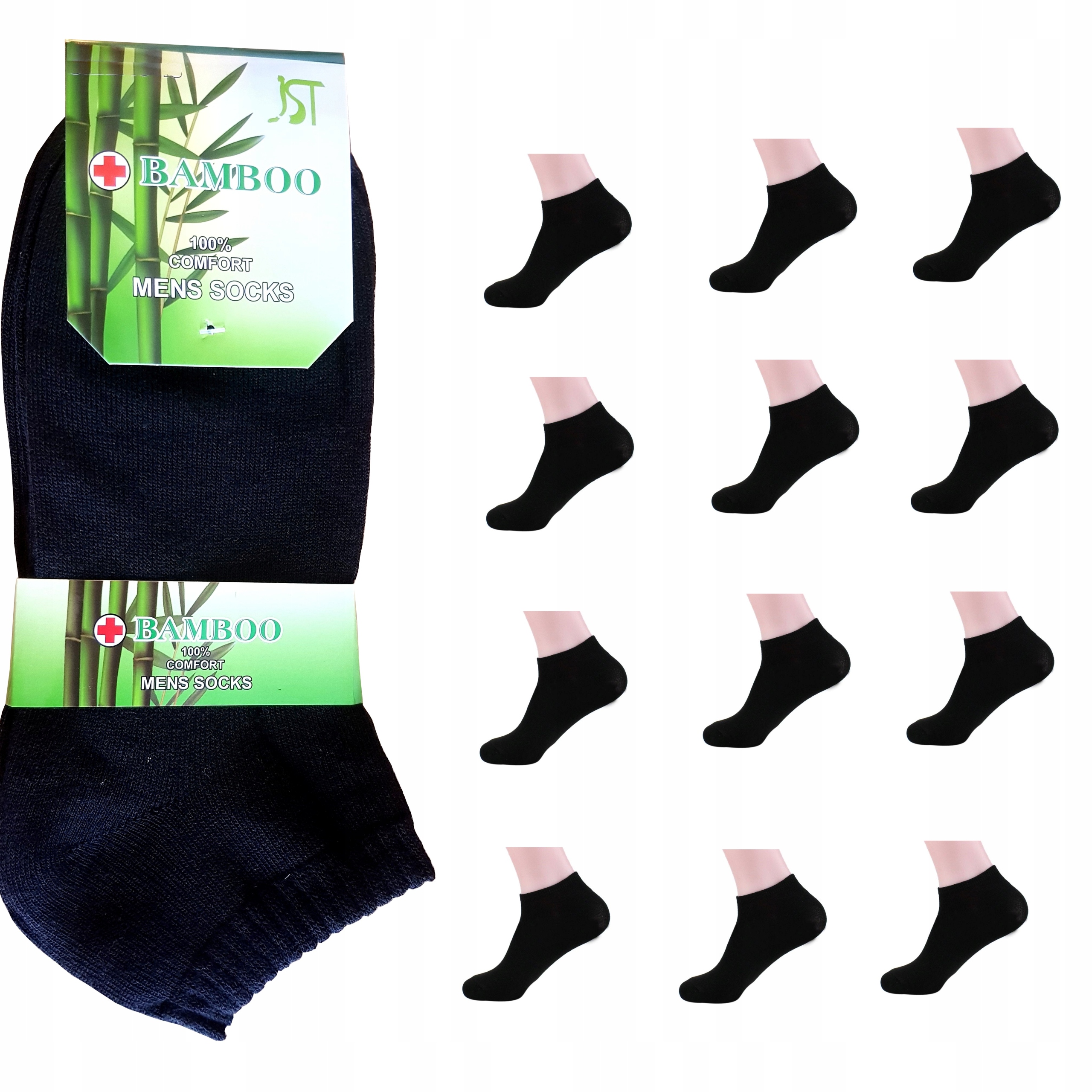 

12x Męskie Stopki Bambusowe Skarpetki 40-43