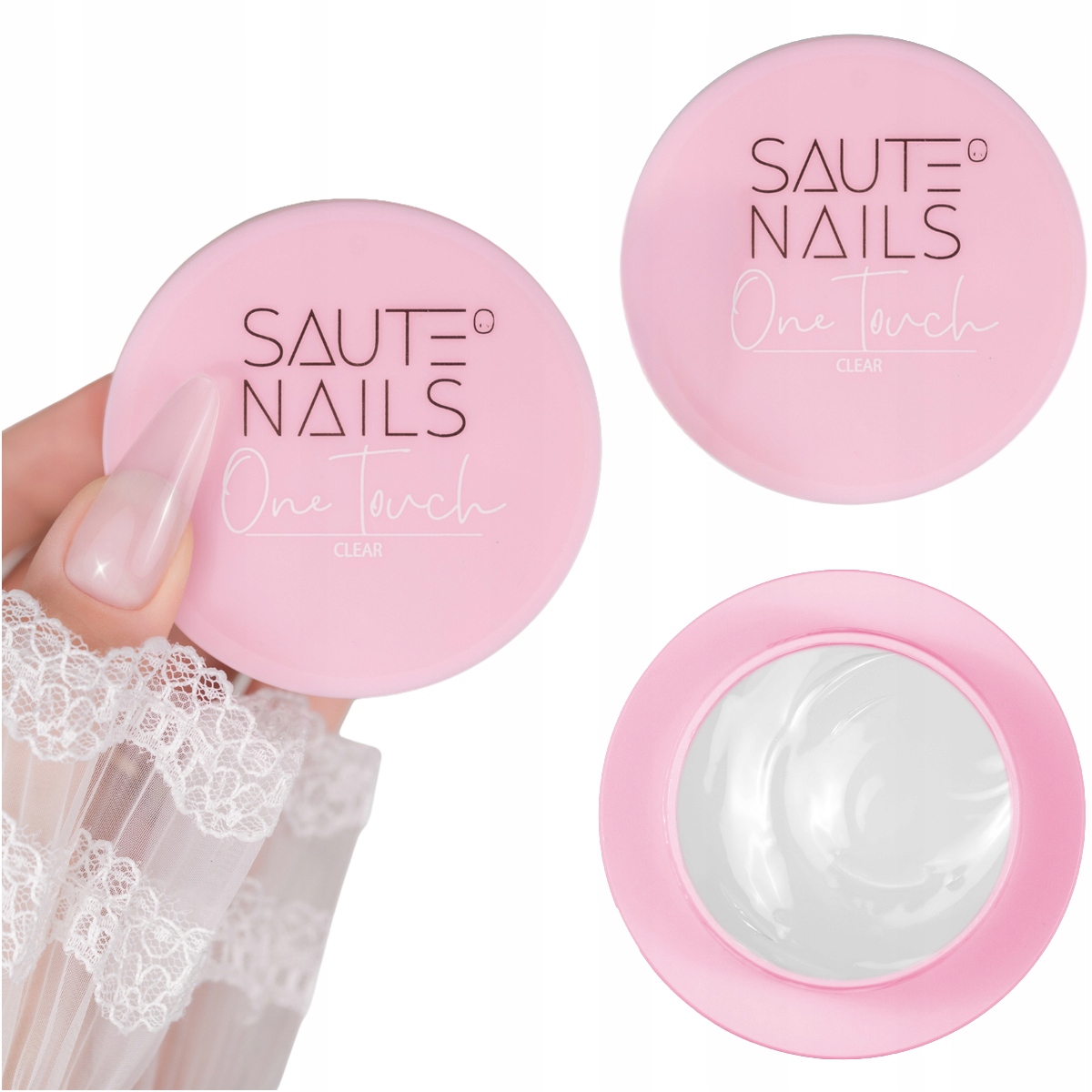 Saute Nails Stavební Gel na nehty One Touch 50 g Clear Průhledný
