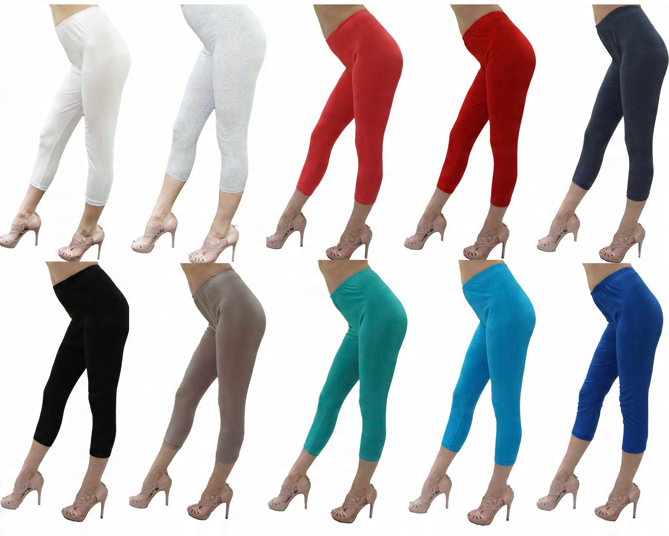 

polskie legginsy getry damskie 3/4 bawełna L